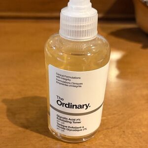 The ordinary. Glycolic acid 7% exfoliating toner. Maybe used once.
